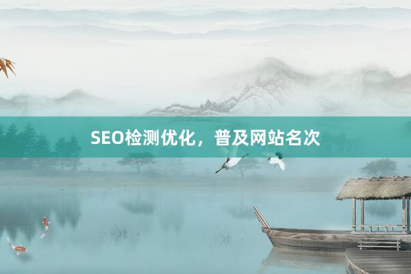SEO检测优化,普及网站名次