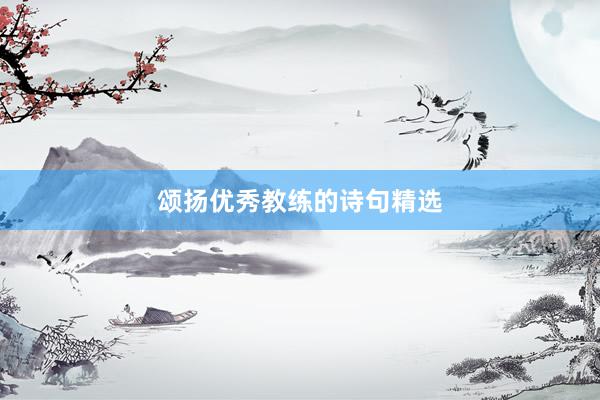 颂扬优秀教练的诗句精选